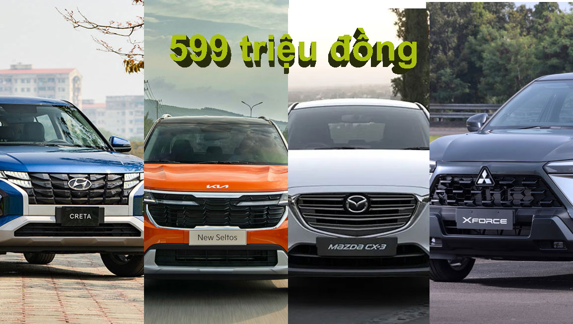 Đồng giá 599 triệu đồng: Hyundai Creta, KIA Seltos, Mazda CX-3 hay Mitsubishi Xforce sẽ là lựa chọn của bạn?